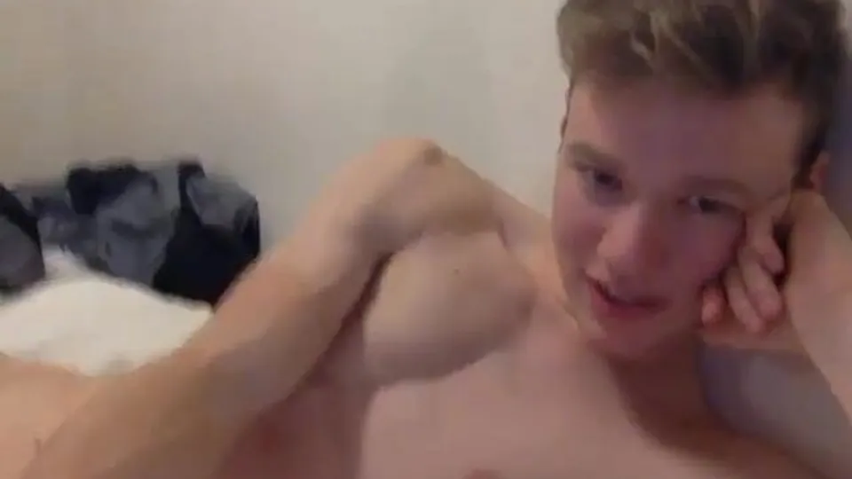 Blond Quiff Twink Jerks Off & Plays With Ass