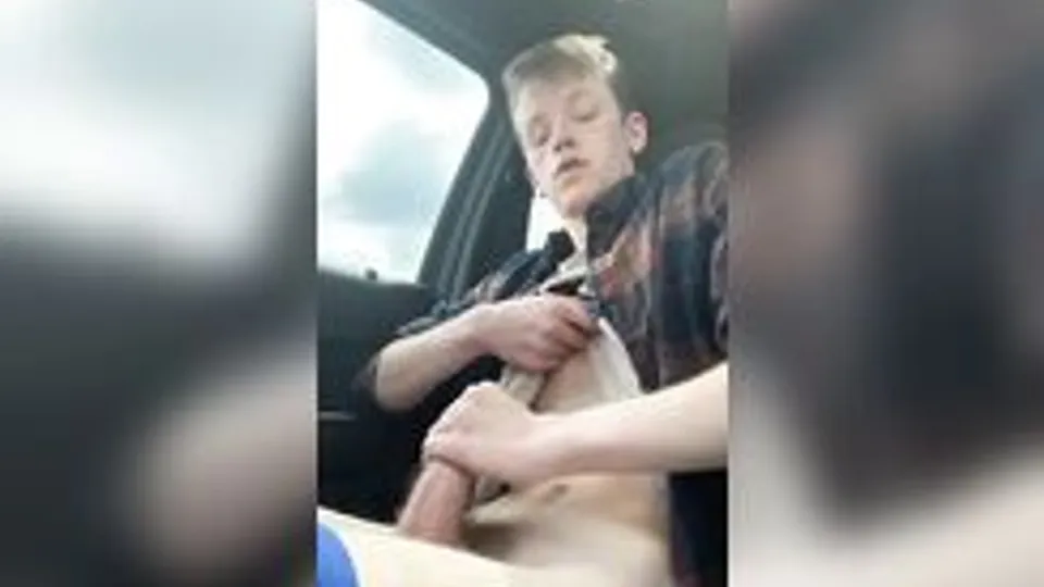 Blond Twink Car Teen Boy Cum
