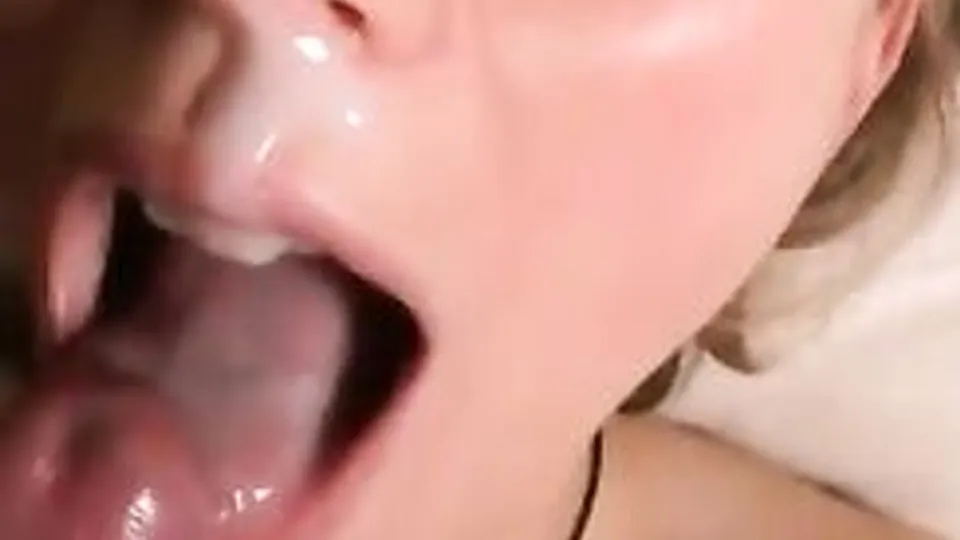 blond twink eating cum