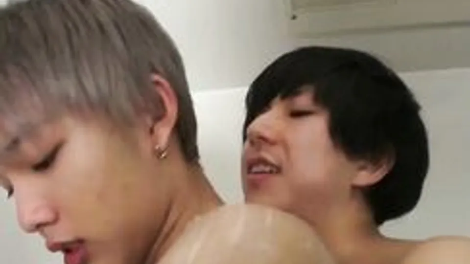 Blonde boy with boyfriend