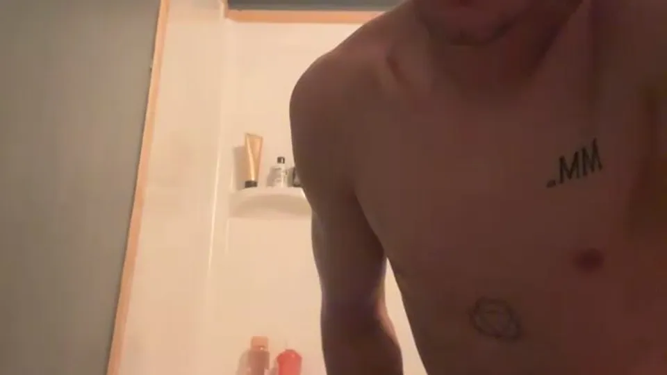 Blonde Cum Fountain in Bathroom