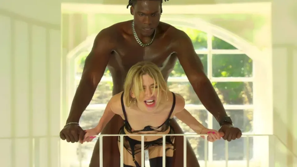 Blonde Doll Mackenzie Moss Enjoys An Interracial Pussy Pounding From Behind 