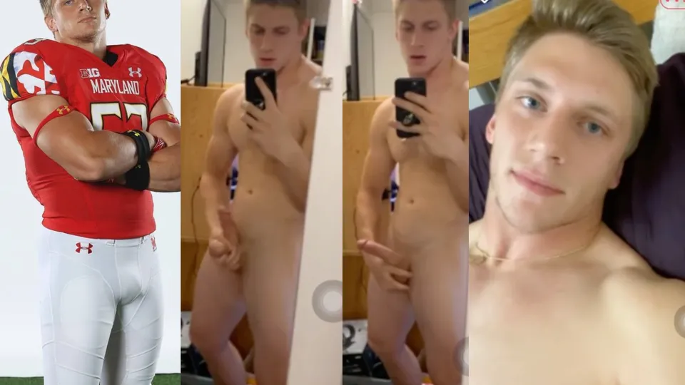 Blonde football jock showing off his cock (no cum) - ThisVid.com