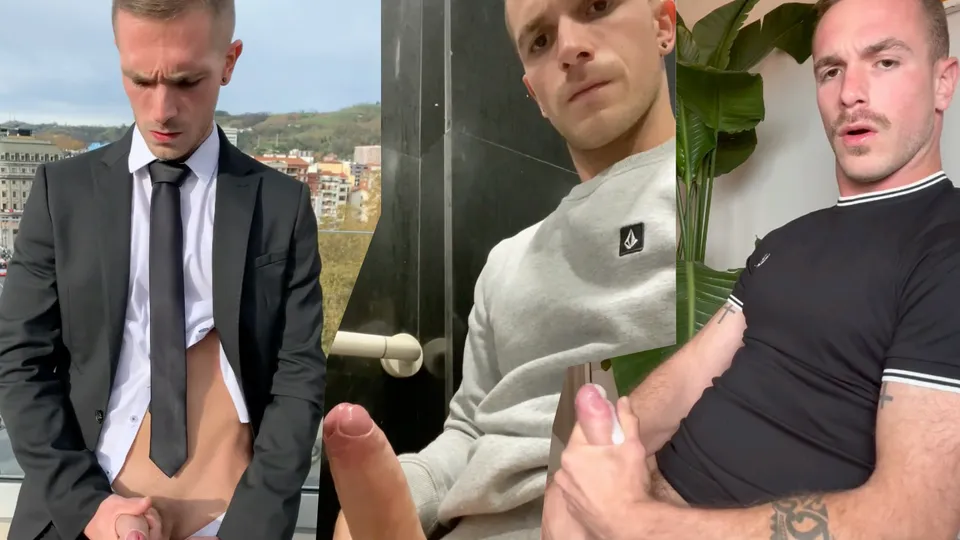 Blonde jock jerking off his cock  cumming