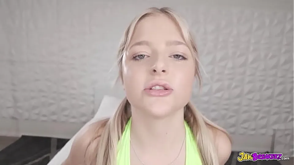 Blonde Teen INCREDIBLE BBC Interracial Blowjob
