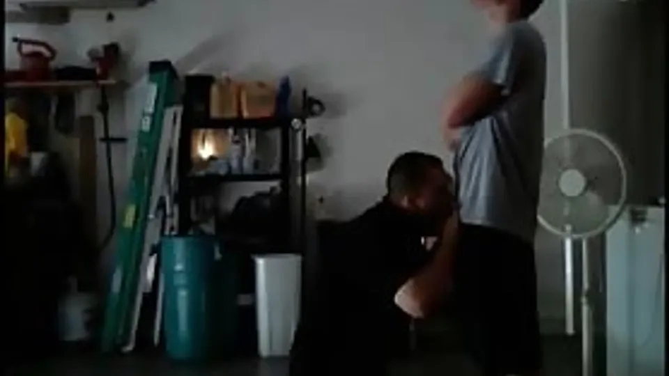 Blowing the electrician's cock for a free job