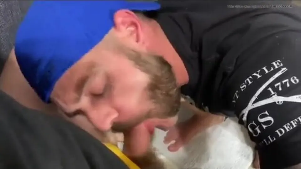 Baseball Cap Blowjob in Public Toilet