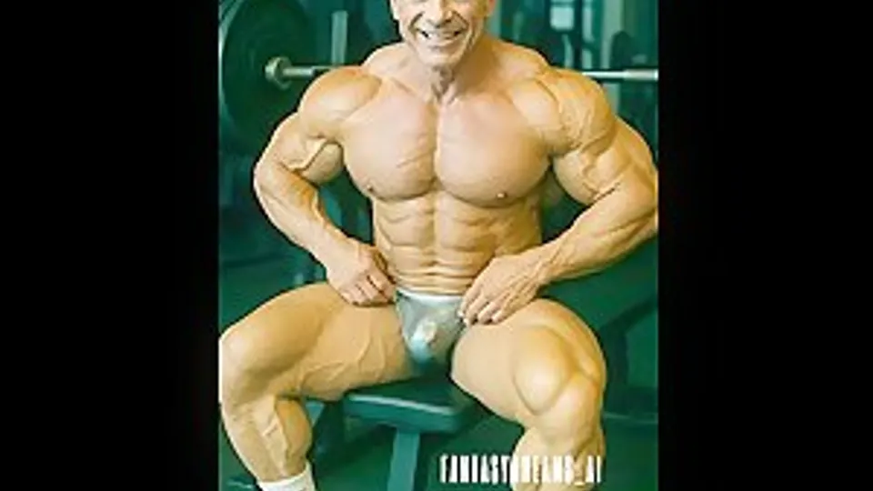 Bodybuilder daddy wants to show off his whole package.