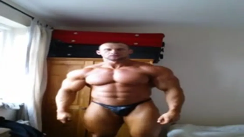 Bodybuilder in Tiny Poser Outfit