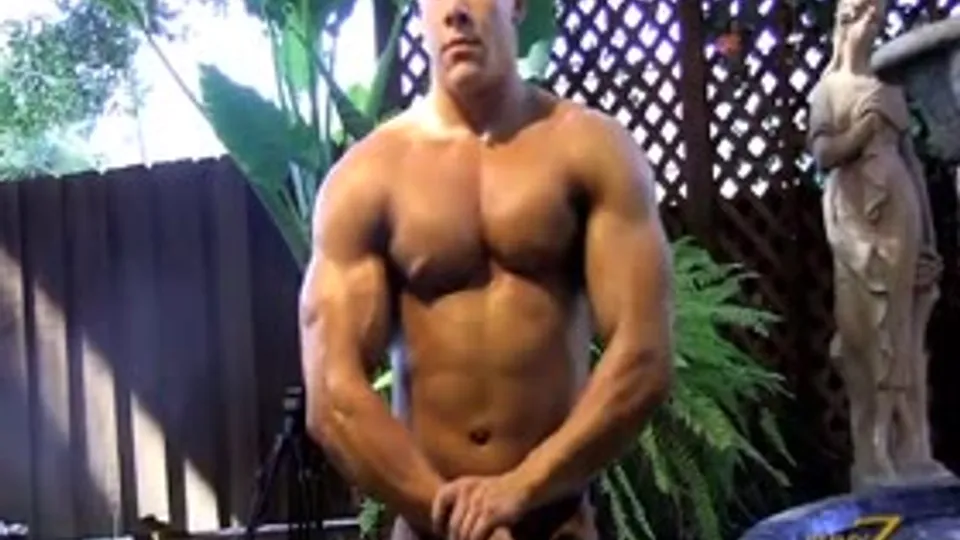bodybuilder relaxing