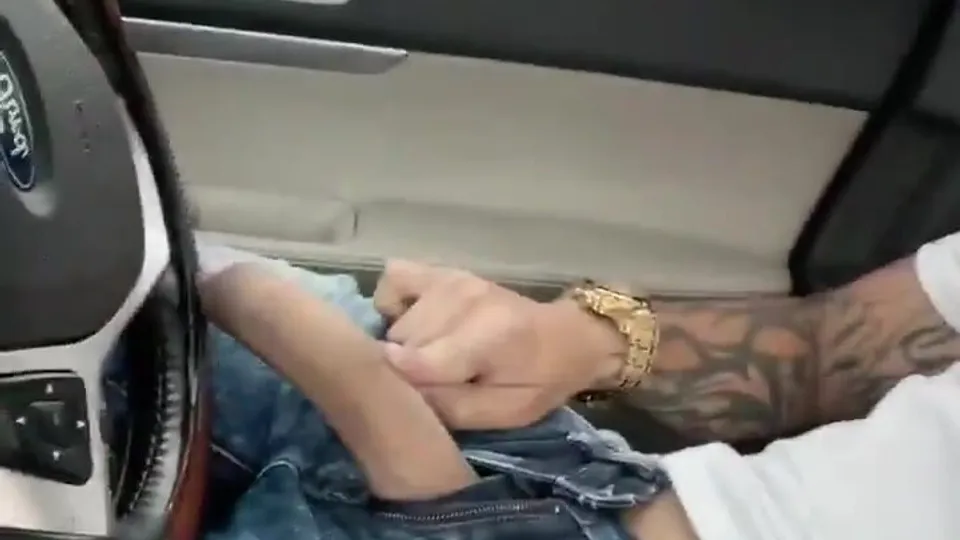 Boy in his car showing off his big cock - ThisVid.com