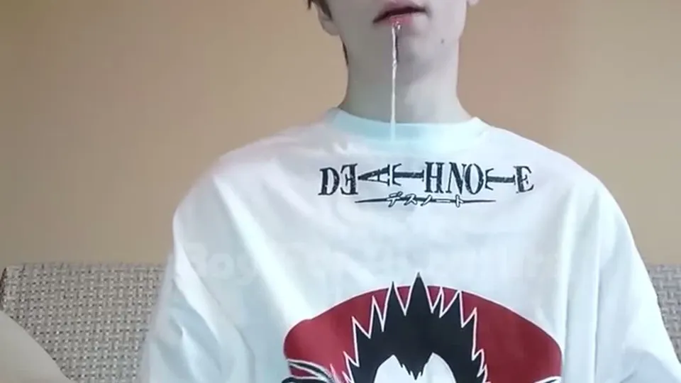 boy swallows cum from a used condom.mp4