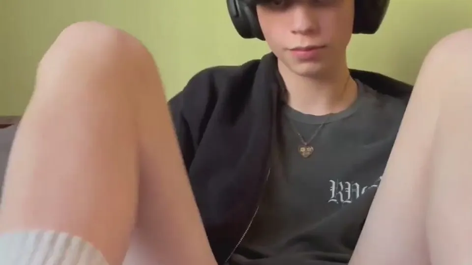 Boy undressing and playing with his hole and rod
