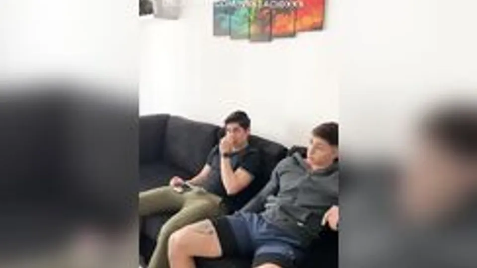 Twink Boys Masturbate Together in House