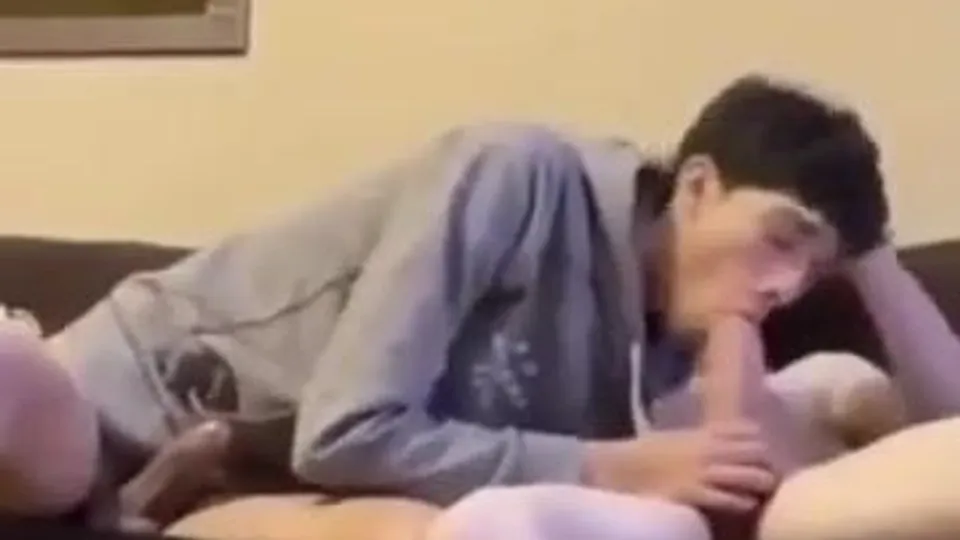 Boys kiss, give mutual hand jobs and suck