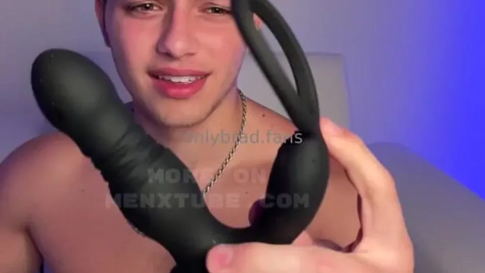 Braden Sherota plays with a vibrating dildo