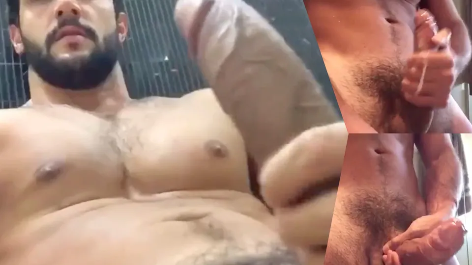 Brazilian hairy muscle jock jerking his cock & cumming - ThisVid.com