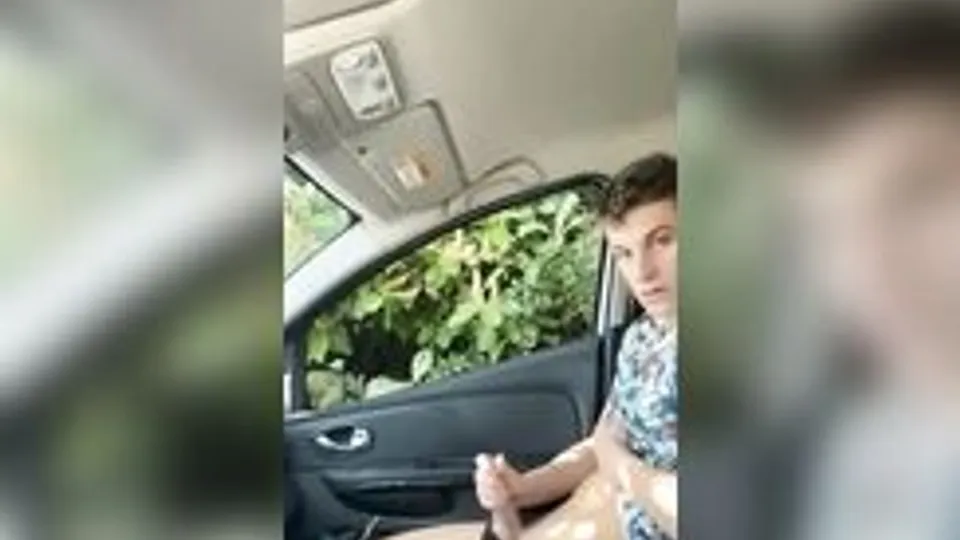 Brit James loves to jerk off in the car, because his parents are always at home!