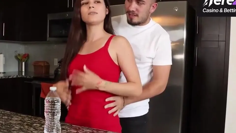 Brunette teen likes hard-core bang-out in kitchen