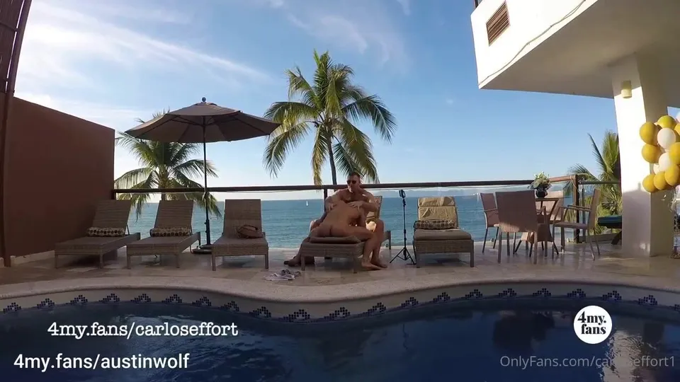Carlos Effort - Austin Wolf Fucks Me by the Pool-Outdoor Bareback