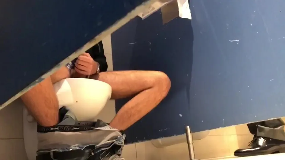 Caught Him Jerking Fat Dick In Airport Stalls & Cums! - ThisVid.com