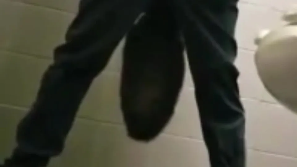 Caught moaning and emptying huge load in stall - ThisVid.com