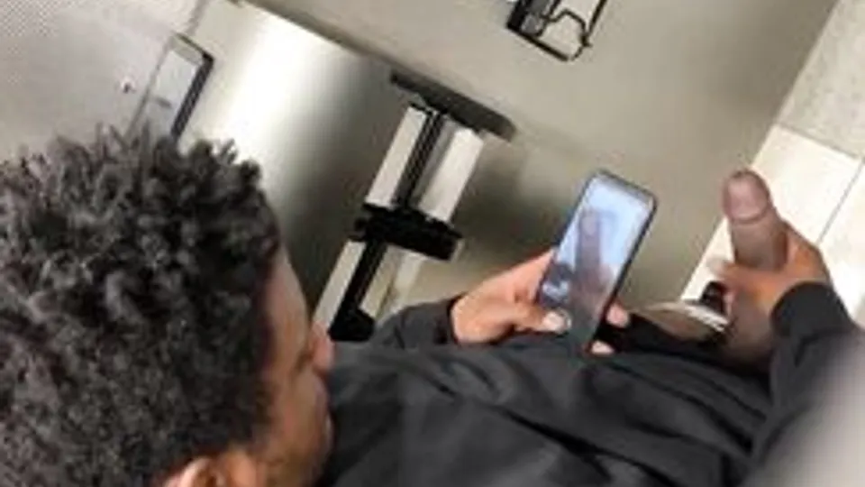 Caught recording his Big Black Cock
