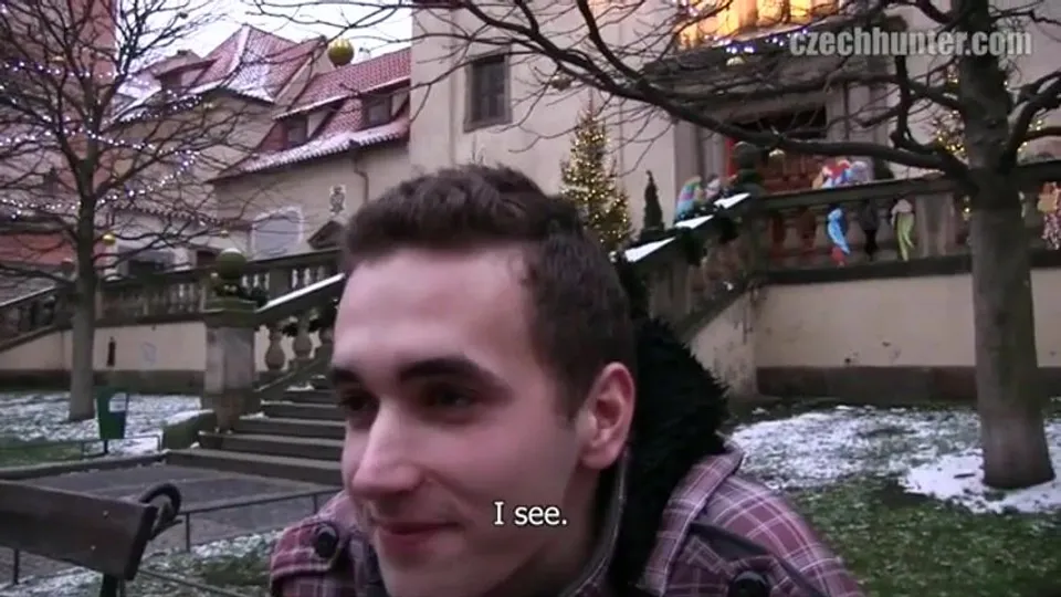 Purple Check Jacket Blowjob and Fuck