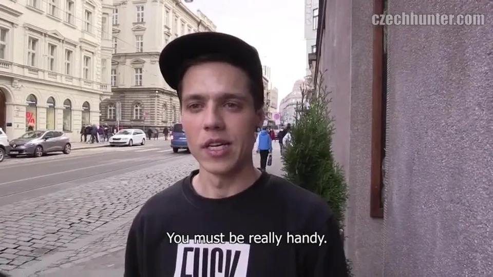 Gay Black Guy in Nike Cap Services Camera Guy