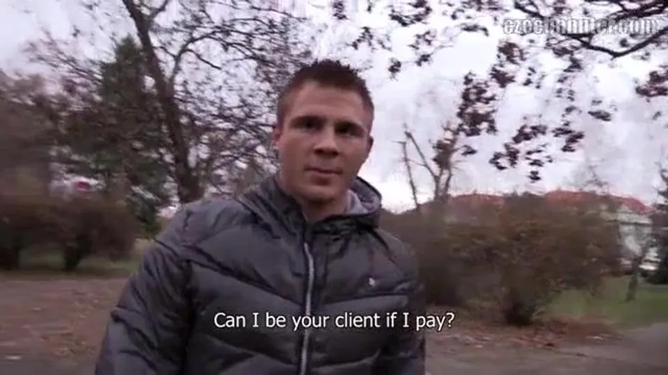 CH 277, Camera guy pays a young guy in dark grey Puffa jacket to suck and be fucked