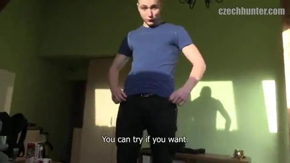 CH 299, Camera guy pays a young guy in black jacket and blue T to suck and be fucked