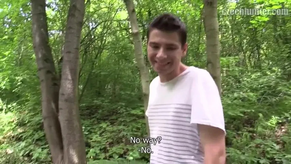 CH 306, Camera guy pays a young guy in white T with black stripes to suck and be fuck