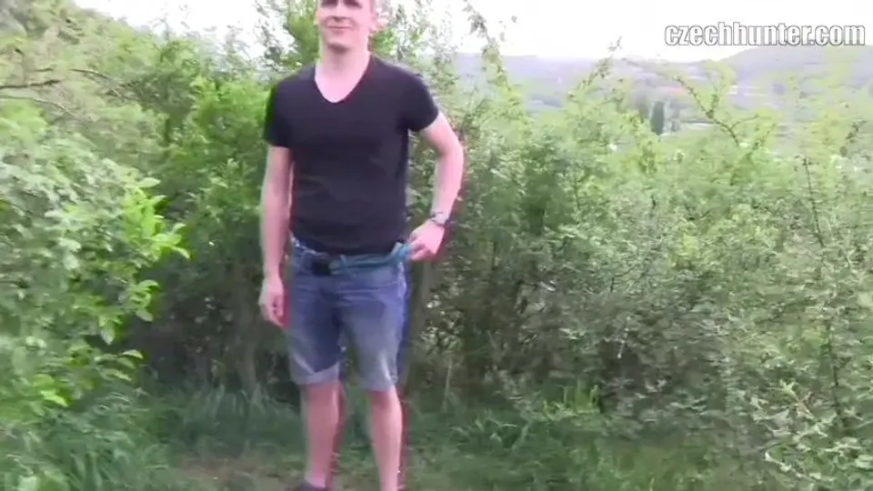 CH 353, Camera guy pays a young guy in black T to ditch the girl, to suck and be fuck