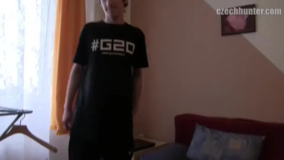 CH 356, Camera guy pays 2 young guys, one in black "G20" t, the other in blue knit to