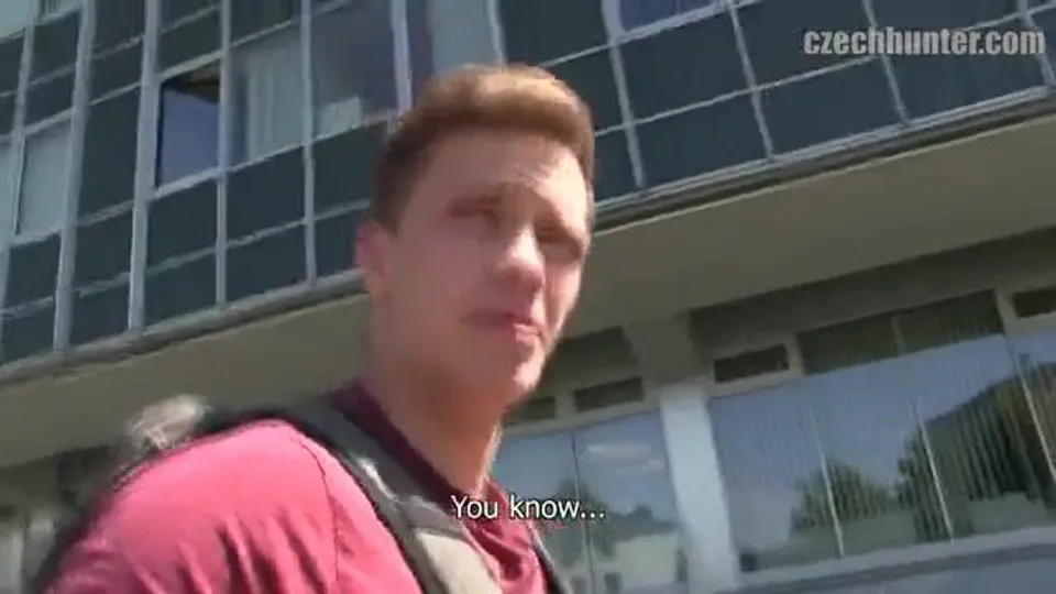 CH 363, Camera guy pays a young guy in red T and backpack to suck and be fucked