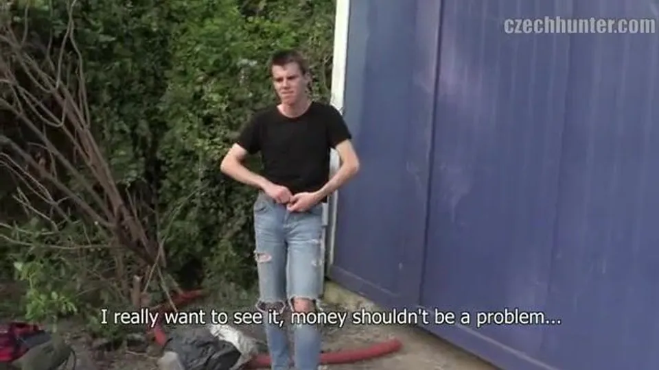 CH 373, Camera guy pays a young guy in a plain black T, to suck and be fucked