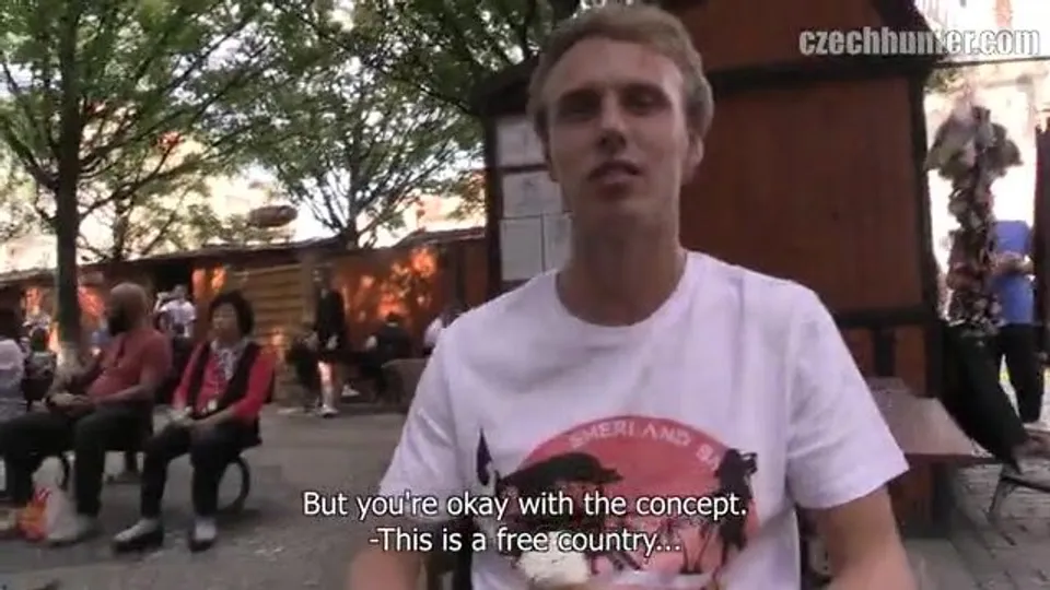 CH 380, Camera guy pays a young guy in a white "Sherland" T, to suck and be fucked