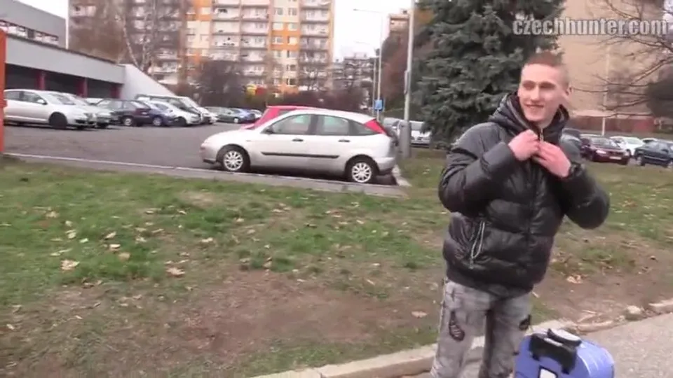 CH 392, Camera guy pays a young guy in black puffa jacket, to suck and be fucked
