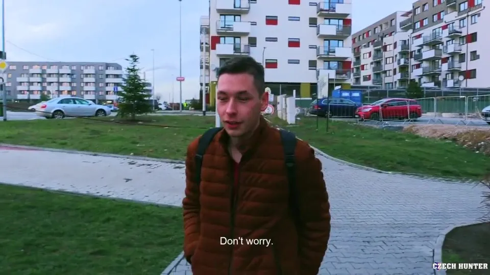 CH 407, Camera guy pays a young guy in rust brown jacket, to suck and be fucked