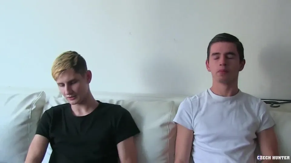 CH 408, Camera guy pays 2 young guys, one in Black T, the other in a white T, to suck