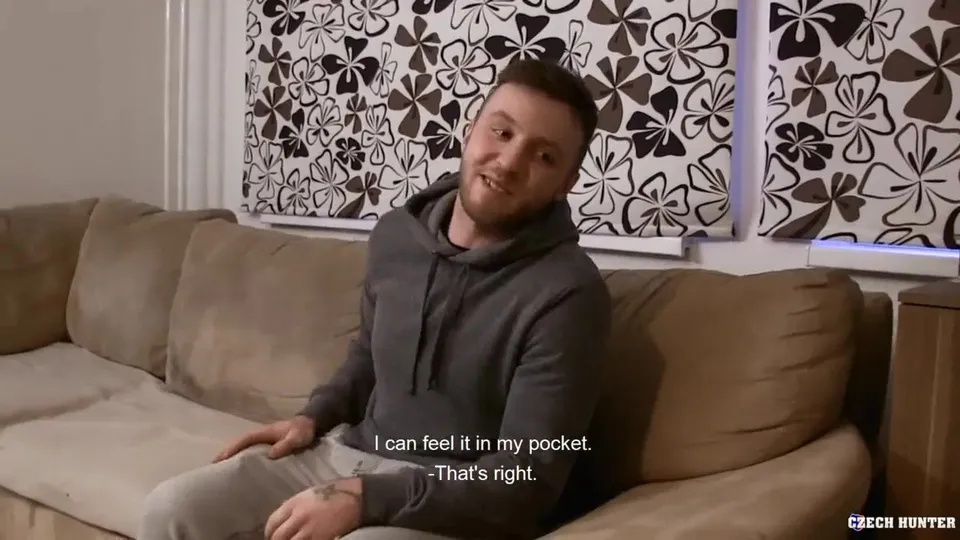 CH 416, Camera guy pays a young guy in blue hooded jacket and grey hoodie to suck and