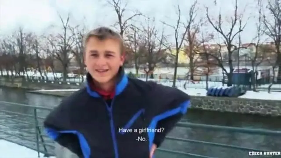 CH 417, Camera guy pays a young guy in blue and black jacket to suck and be fucked