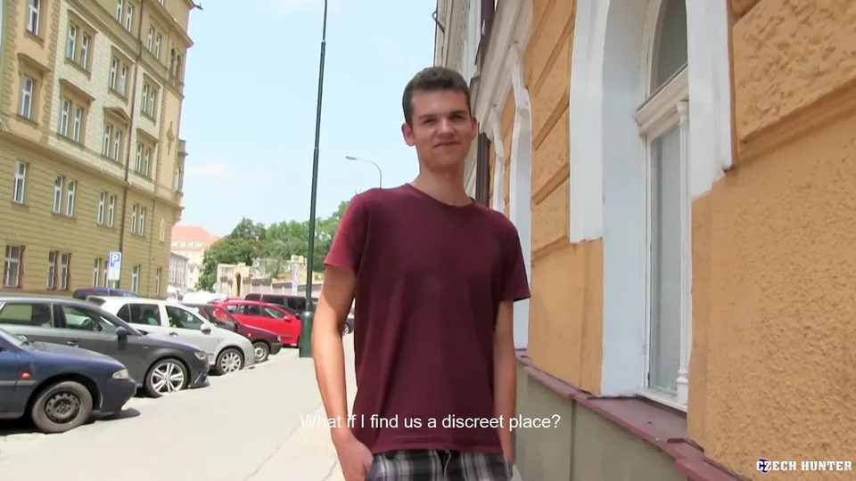 CH 449, Camera guy pays a young guy in purple T to suck and be fucked