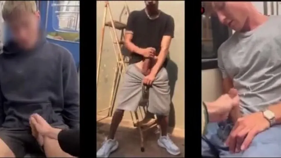 Chavvy guys get their dicks out - ThisVid.com