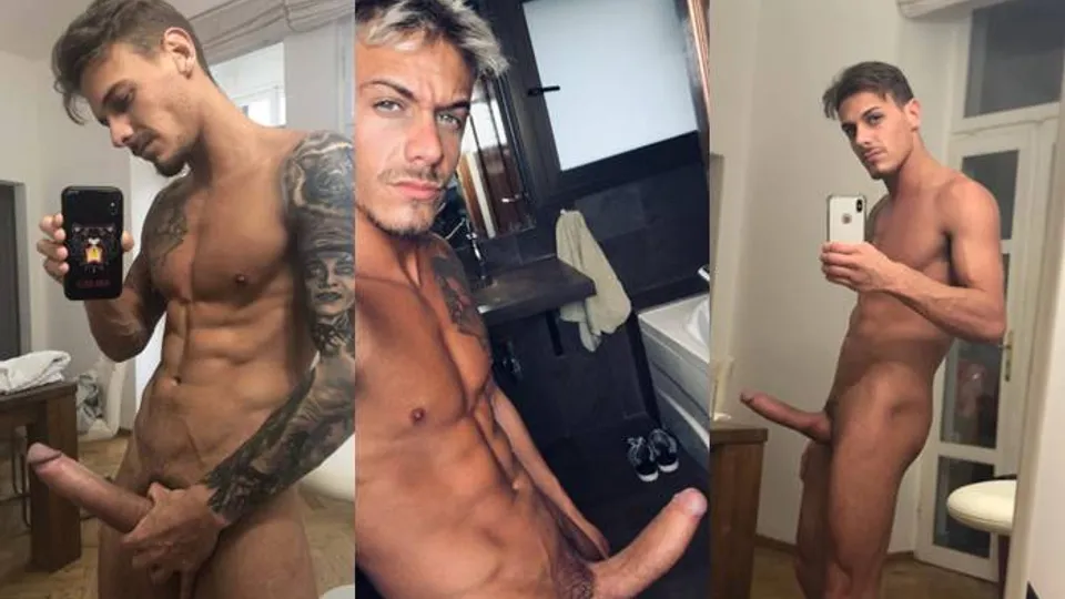 Chris Diamond Porn - Chris Diamond jerks off his massive dick in the bathroom | OnlyGays