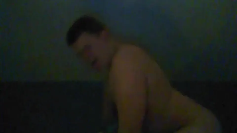 Chubby boy humps his pillow