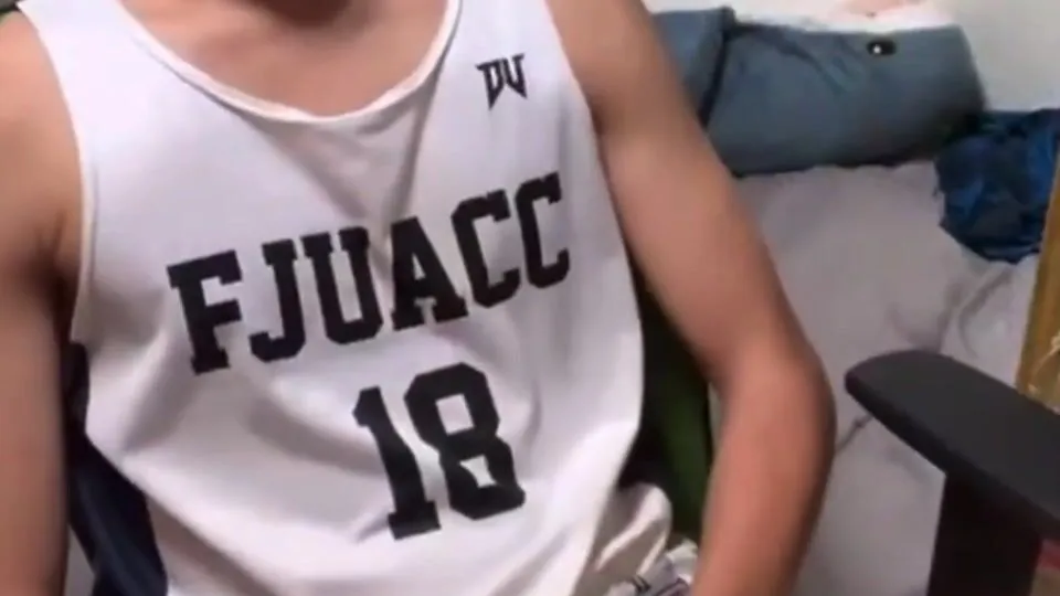 College athlete is horny after practice