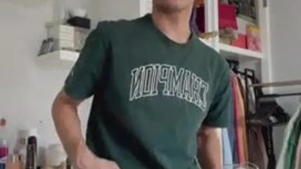 College boy stroking his dick for a girl on cam