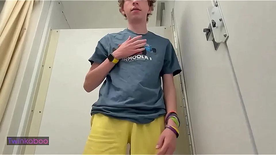 College Curly Hair Brunette Pees and Wanks Off in Bathroom - AI Enhanced