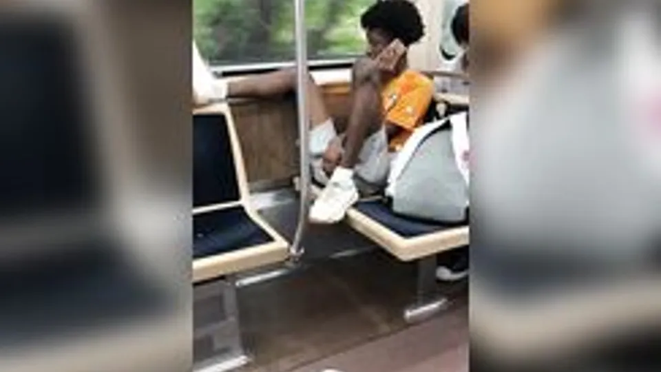 College dude On Train